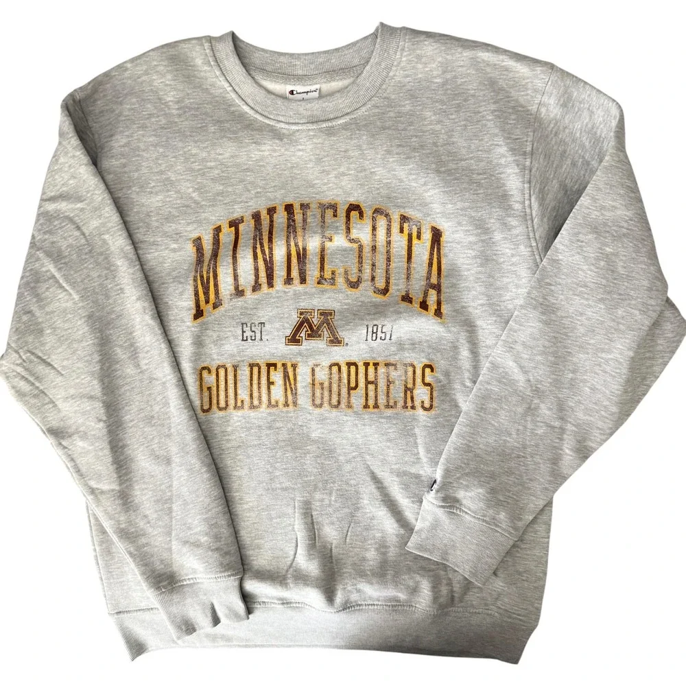 Champion Sweatshirt Mens Medium Grey NWT Minnesota Golden Gophers Crewneck